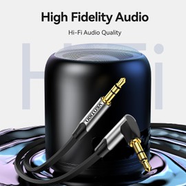 VENTION 3.5mm Aux Cable 2m 90 Degree Audio Cable Flat TRS Cord 3.5mm to 3.5mm Stereo Jack to Jack cable Headphone Male to Male Jack Aux Lead for Headset Car Speaker Soundbar PC Laptop and more