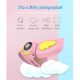 eDealz 1080P Kids HD Digital Photo & Video Rechargeable Camcorder with 2" LCD Screen, Integrated Video Games, Removable Strap, 32GB Card, Memory Card Case, Card Reader & Micro USB Charging (Pink Kit)