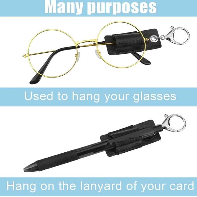 4 Pieces Portable Lanyard Pen Holder, Leather Pen Pouch Holder