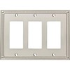 Franklin Brass W35067-SN-C Classic Beaded Triple Decorator Wall Plate/Switch Plate/Cover,