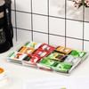 Weysat Acrylic Tea Bag Holder Storage 12 Compartments Grids with