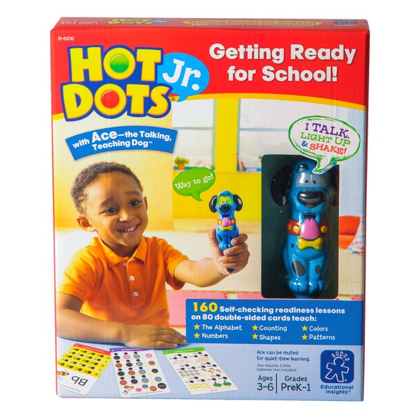Educational Insights Hot Dots Jr. Getting Ready For School Set with Interactive Pen, Reading & Math Workbooks, 160 Lessons for Homeschool & Classroom, Ages 3+