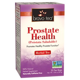 Bravo Tea Prostate Health Herbal Tea, Naturally Caffeine Free, Vegan Friendly, Gluten Free & Non-GMO, 20 Tea Bags (Pack of 6)
