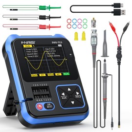 FNIRSI DSO-TC3 Oscilloscope 500kHz Bandwidth Handheld Digital Oscilloscope Transistor Tester Signal Generator 3 in 1 Portable Support 10MS/s Sample Rate Backlit