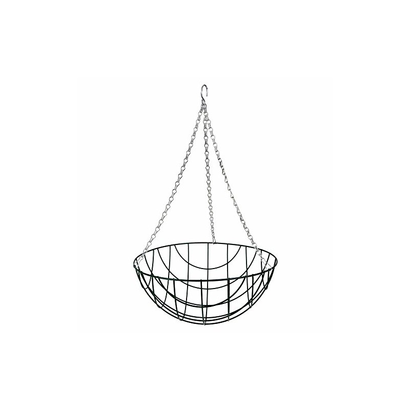 Gardens2you 2 x Traditional 14-inch Green Metal Hanging Baskets