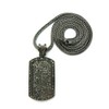 Iced Out Dog Tag Pendant 4mm 36" Franco Chain Necklace