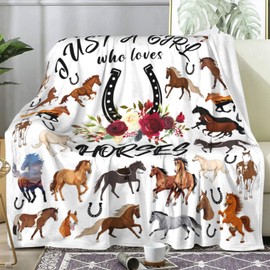 Horse Blanket Equestrian Gifts for Girls Women,Horses Stuff Animals Throw Blankets,Horses Themed Gift for Horse Lovers 50"X40"INCH