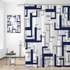 REZAYMRS Geometric Stripe Shower Curtain with 12 Hooks, 72''x72'' Waterproof