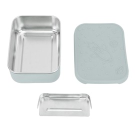 Stainless Steel Lunch Box 850ml Leakproof Sealed Bento Box with Movable Divider for School Office Picnic Haze Blue