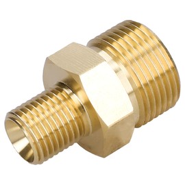 Wessper Pressure Washer Adapter M22 x 1.5 Male to 1/4 Inch Male Nipple Connector Brass Coupling Reducer for Kärcher Pressure Washer Lance etc. Reducing Nipple Hose Connector