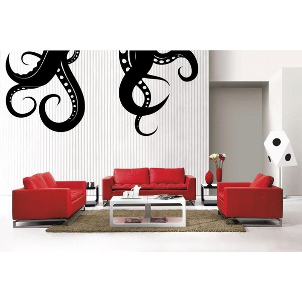 Newclew Tentacle Kraken Pirate Monster Sea Stickers Removable Vinyl Wall Quote Decal Home Décor Large