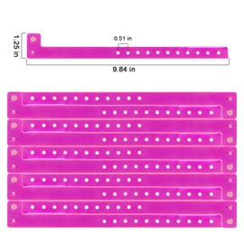 Wristall Plastic Party Pink Wristbands-100 Pack Colored Vinyl Wristbands for Events-Waterproof Lightweight Security Wrist Bands for Bar Club Festival Music Meeting
