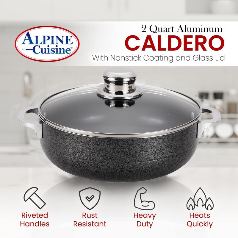 Alpine Cuisine Non-Stick Dutch Oven 11 Quart with Glass Lid