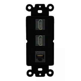Wall Plate City [3 Ports] CAT6 2 HD Rocker Wall Plate Black
