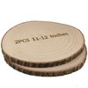 GRCEOY Wood Slices for Centerpieces, 11-12 Inches, 2 Pack, Rustic