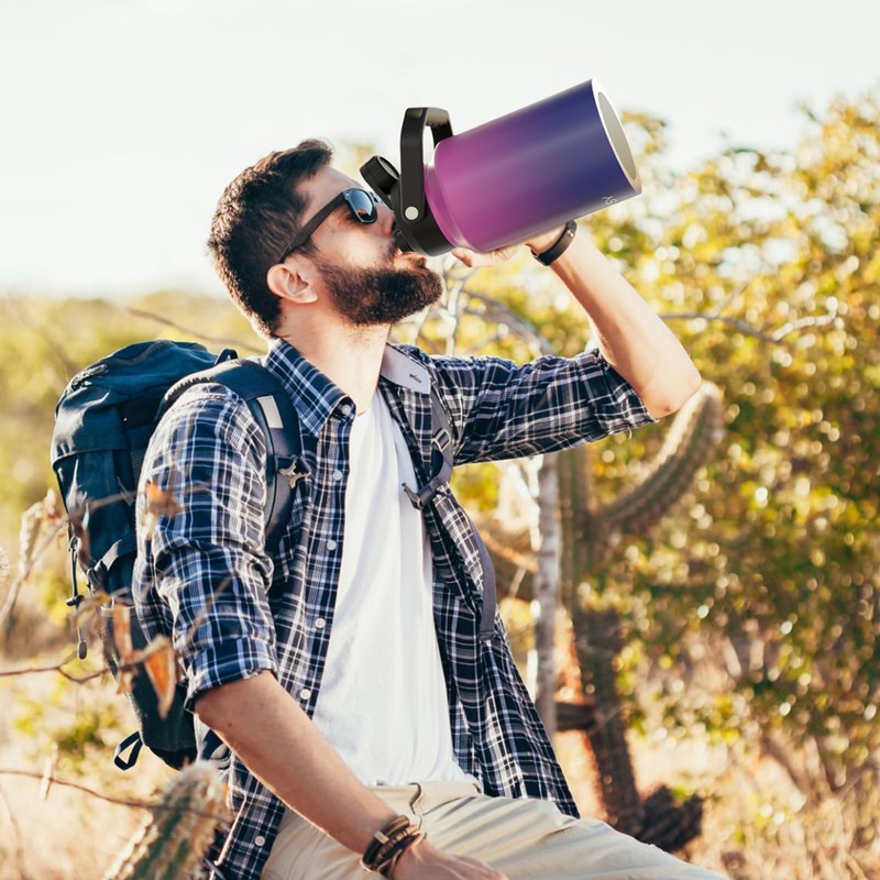 WATERSY Half Gallon Water Bottle Insulated(Cold for 48 Hrs),BPA Free&Leak
