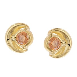 Acalee Damen Ohrringe 925 Silber Vergoldet Zirkonia Orange AC8894-10