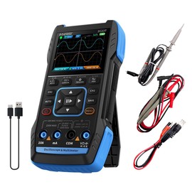 3 in 1 Handheld Oscilloscope, Multimeter, DDS Signal Generator, 2 Channels, 10MHz Bandwidth, 50MSa/s Sampling Rate, 9999 Count, Volt Meter, Current Capacitance Resistance Diode Test (2C23T)