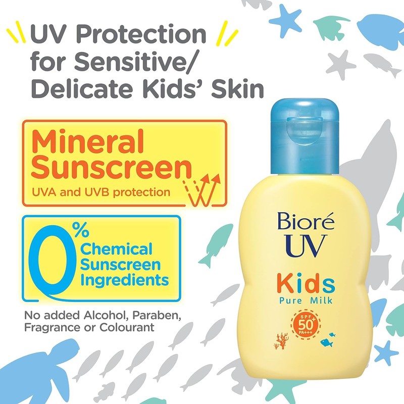 Biore UV Kids Pure Milk Sunscreen, 2.4 fl oz (70