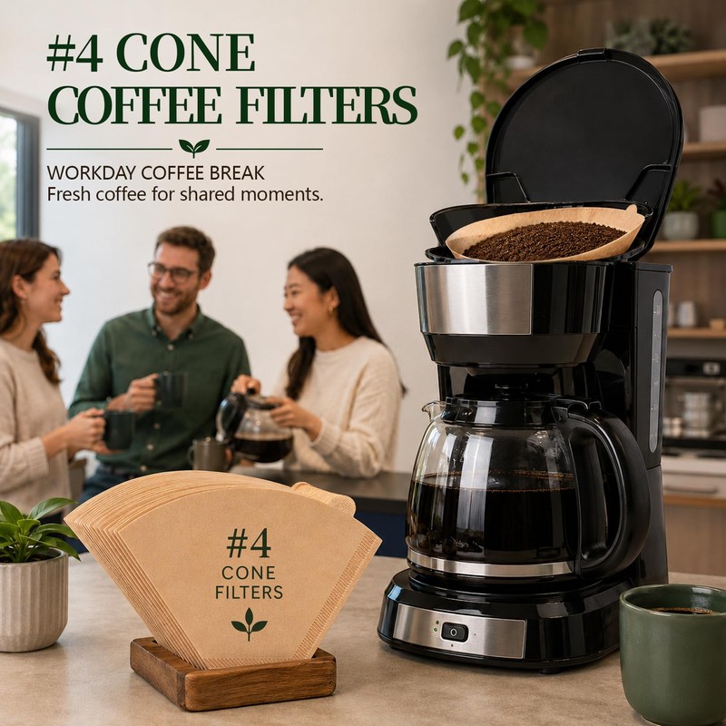 320 Count #4 Cone Coffee Filters for 8-12 Cup Drip