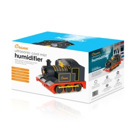 Crane Cool Mist Ultrasonic Baby Humidifier for Nursery and Kids Room, Auto Shut Off 1 Gallon, Optional Filter, Playful Design, Train