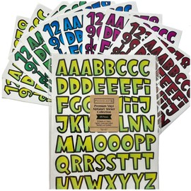 690 Piece Comic Book Superhero Pop Art Alphabet Stickers - 1.3" Tall Bold Letters, Numbers, and Symbols - Easy Peel for Crafts, Scrapbooking, and More! 10 Sheets of Waterproof Vinyl Bulk Stickers