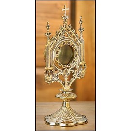 Brass Monstrance Reliquary 5 X 11 1/2 Inch