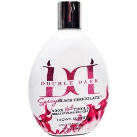 Tan Inc Double Dark Spicy Black Chocolate 400X Hot Tingle Bronzer Tanning Lotion 13.5 oz