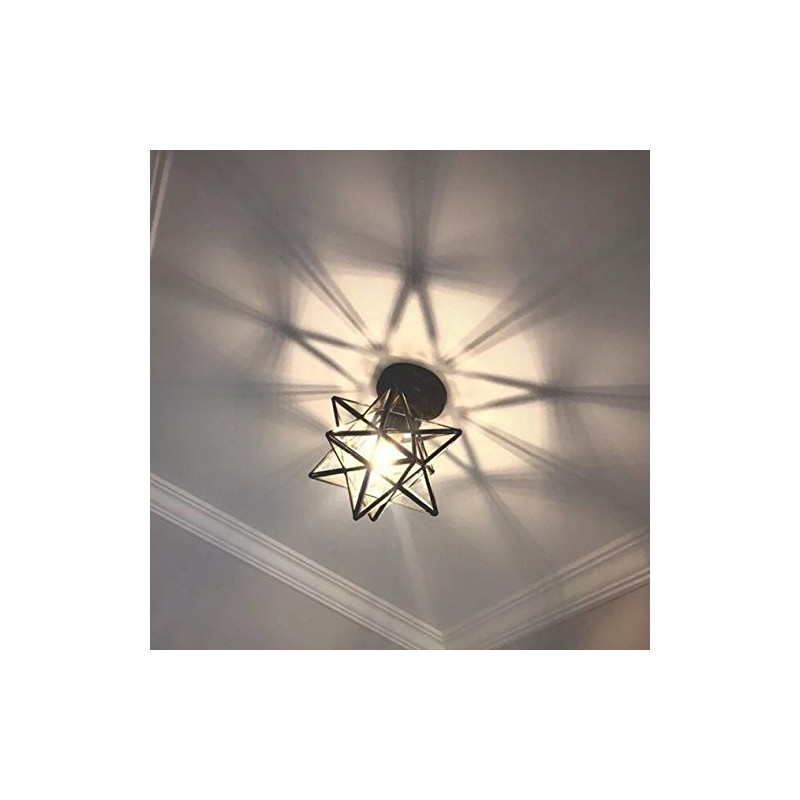 Clear Glass Star Flush Mount Moravian 8'' Star Ceiling Light