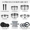 ROYDX16 PCS Pots and Pans Set,18/10 Stainless Steel Cookware Set
