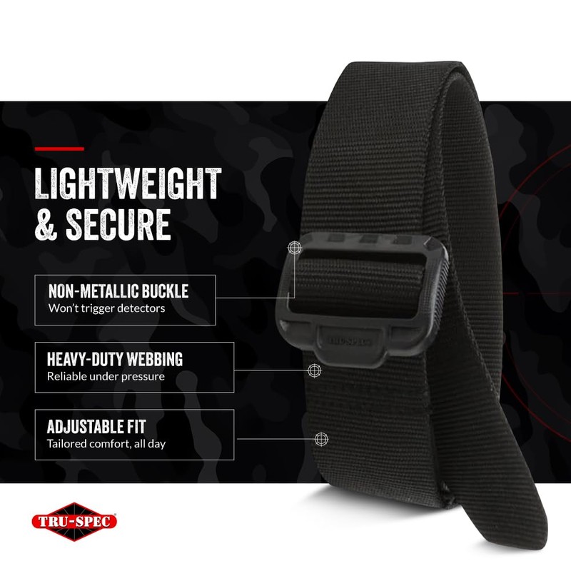 Tru-Spec Security Friendly Tactical Belt - Durable, Rip-Resistant Nylon Belts
