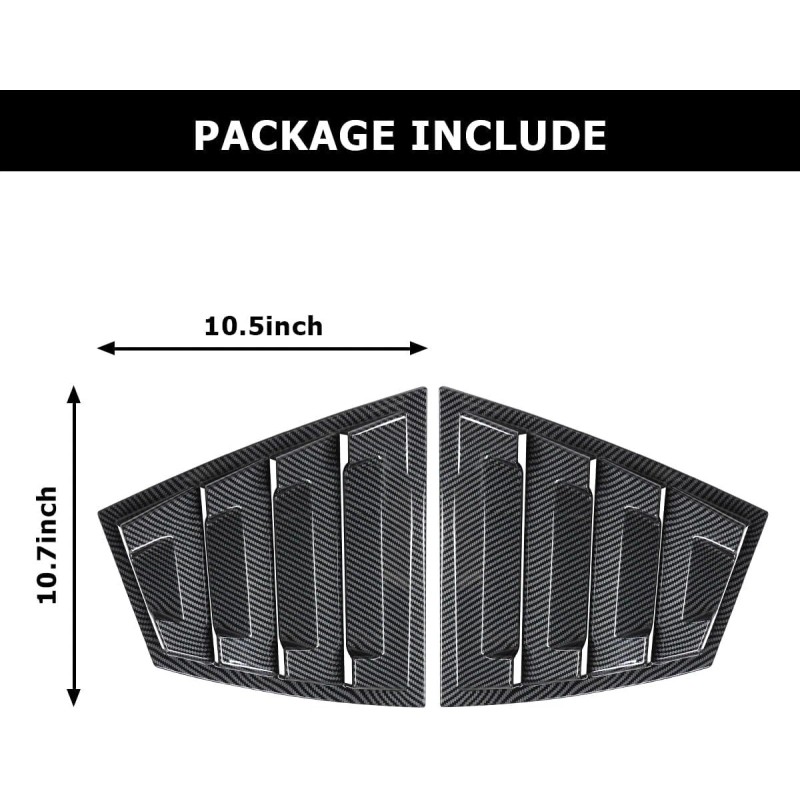 DLOVEG Rear Side Window Louvers for 2015-2021 Subaru WRX STI