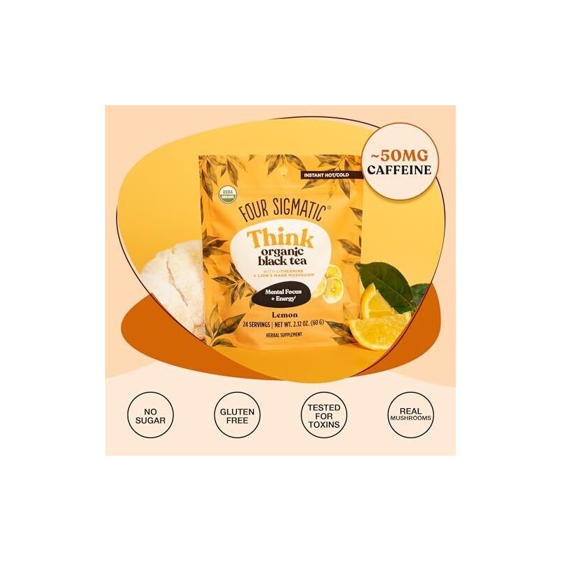 Four Sigmatic Lion's Mane Tea for Mental Clarity Organic Black
