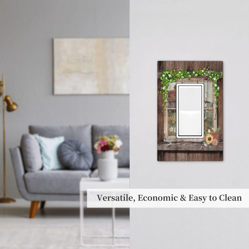 Farm Barn Farmhouse Rustic Country Flower Single Rocker/Decora Light Switch