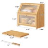 Vriccc Extra Large Bread Box with Cutting Board Bamboo Wood