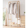 IDEALHOUSE Bamboo Clothes Rack, Freestanding Clothing Rack with Storage Shelf