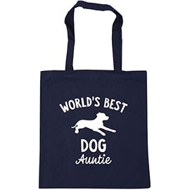 Hippowarehouse World's best dog auntie Tote Shopping Gym Beach Bag 42cm x38cm, 10 litres