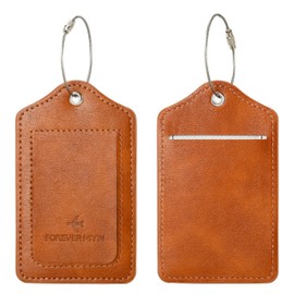 NEYYOS Pack of 2 Suitcase Tags, Waterproof Luggage Tags Made of PU Leather