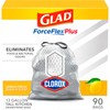 Glad Tall Kitchen Trash Bags ForceFlex Plus With Clorox, 13