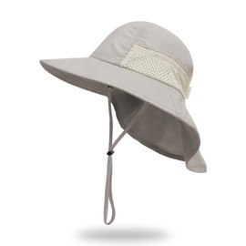 MA COWCF Baby Sun Hat with Neck Flap for Sun Protection Toddler Beach Hat UPF 50+ Outdoors 0-6 Years Boys Girls Gray