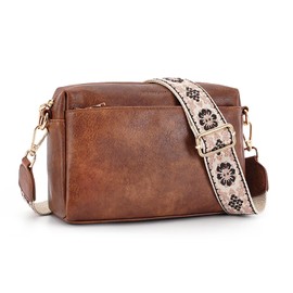 APHISON Small Crossbody Bags for Women, Triple Zip Vegan Leather Crossbody Cell Phone Purse Shoulder Handbags