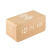 Digital Wooden Alarm Clock Electronic LED Time Display for Bedroom