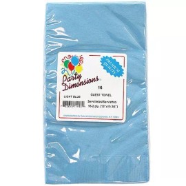 Party Dimensions 16 Count Disposable Guest Towel Napkins - Light Blue