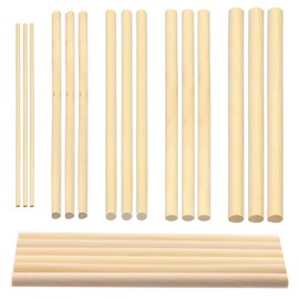 Glarks 160Pcs 5 Sizes Wooden Dowel Rods Kit, 1/8" 3/16" 1/4" 5/16" 3/8" x 6" Dowel Rods Unfinished Hardwood Sticks Craft Sticks for Crafts Making and DIY'ers
