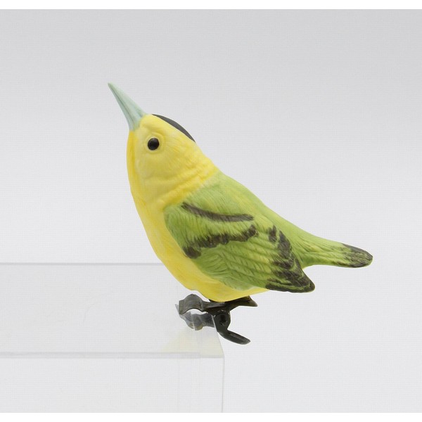 Cosmos Gifts Fine Porcelain Wilson's Warbler Bird with Clip On