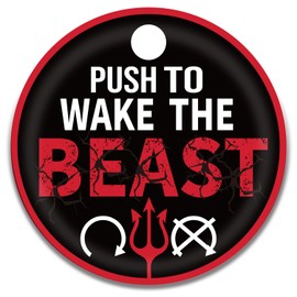 TOOLEPIC Red Engine Start Button Cover for Ford F-150, Raptor, Explorer, Fusion, Expedition, Taurus, Edge 2015+, Beast-Themed Design, Unique Car Interior Accessory