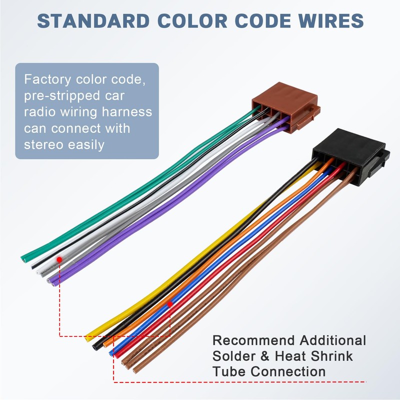 Universal ISO Car Radio Stereo Wiring Harness Adapter, Car Audio