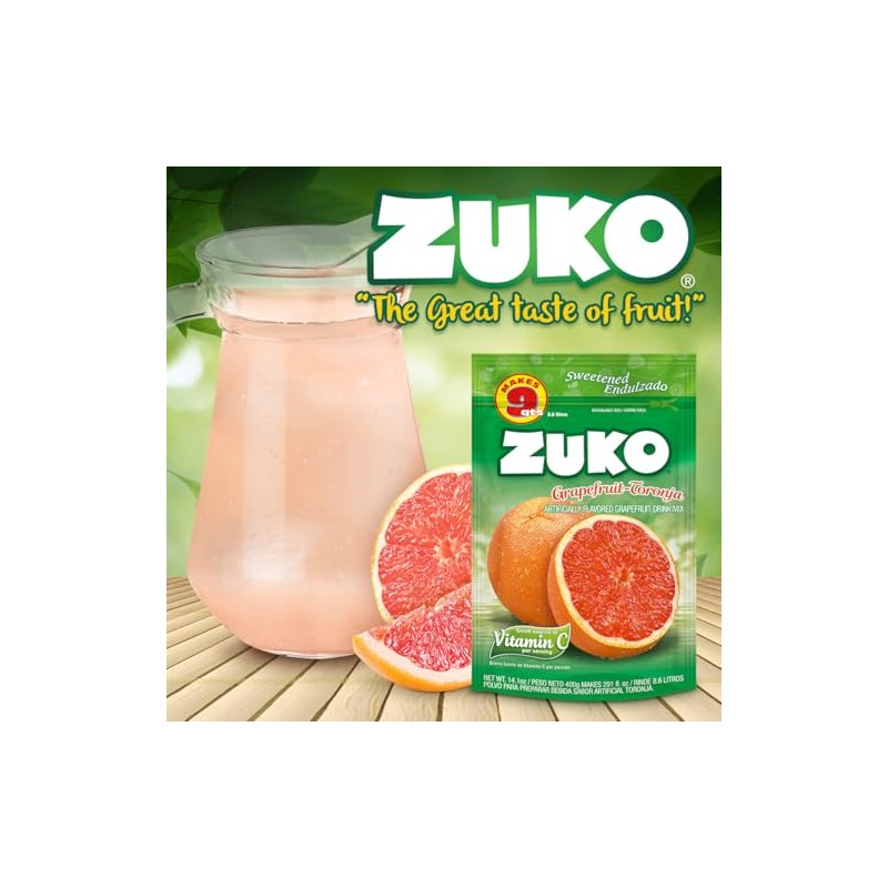 Zuko Grapefruit Powdered Drink Mix Family Pack, No Added Sugar