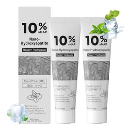 2Pcs 10% Nano Hydroxyapatite Toothpaste, Fluoride-Free Formula for Enamel Support & Gentle Sensitivity Care, Natural Whitening, Peppermint Flavor, 120