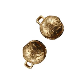 LALAFINA 2Pcs Retro Brass Bell Pendants for DIY Crafts Unique Home Decor Elegant Hanging Decoration for Creative Projects and